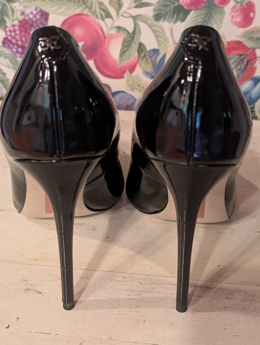 Sam Edelman Black Patent Pointed-Toe Stiletto Heels Sz 8.5